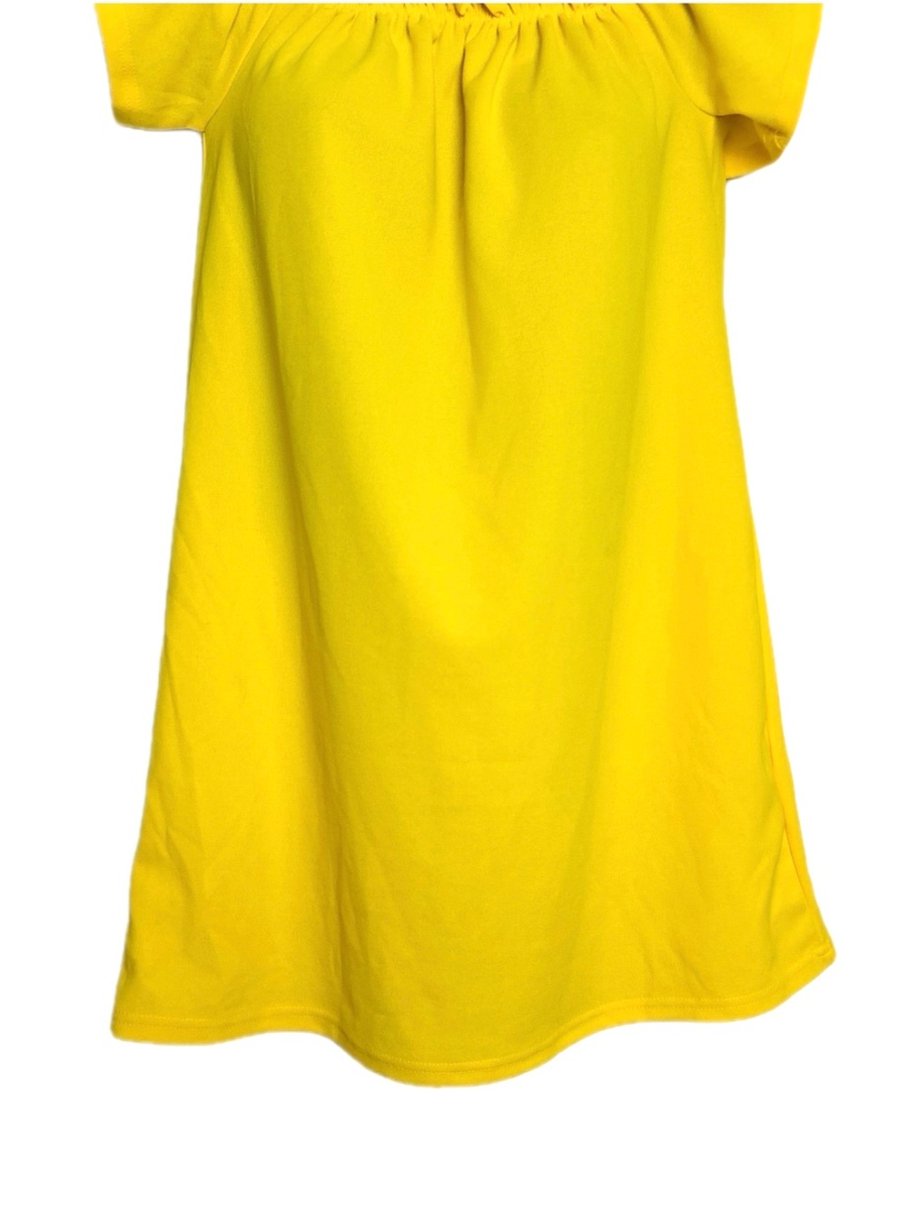 Bright Yellow Ruffle-Neck Summer Dress - Picture 3 of 15